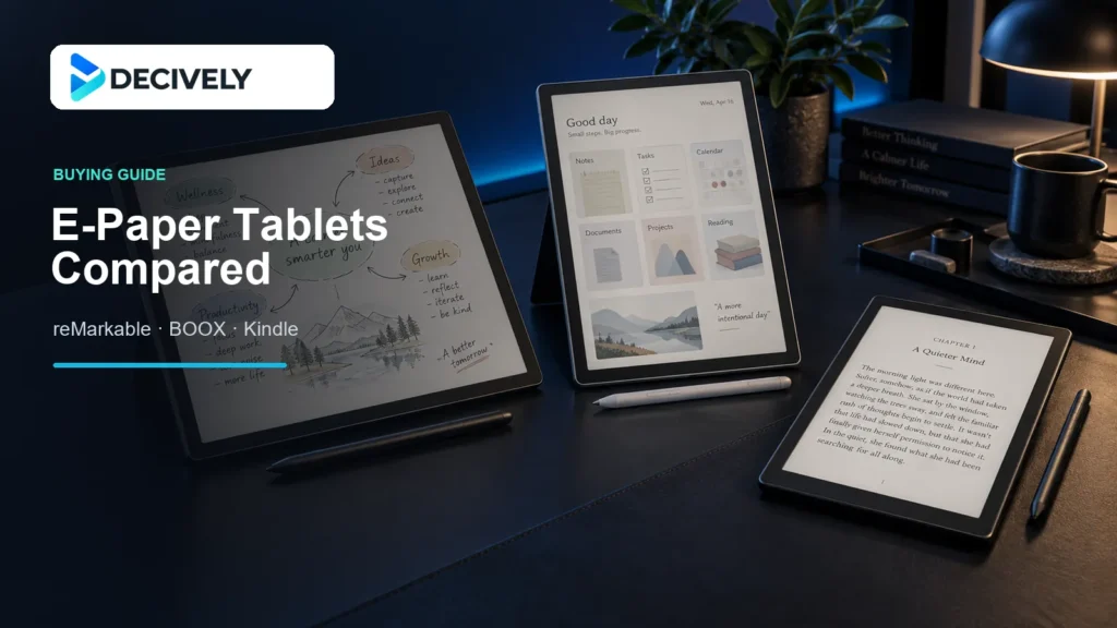 Color e-paper tablets compared — Decively buying guide
