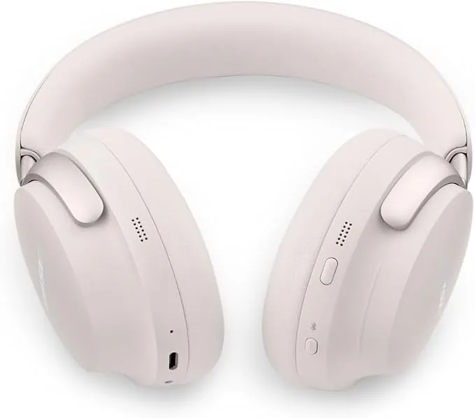 Bose QuietComfort Ultra headphones in White Smoke, front view