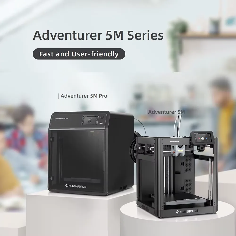 Seller comparison showing enclosed Adventurer 5M Pro and open-frame Adventurer 5M