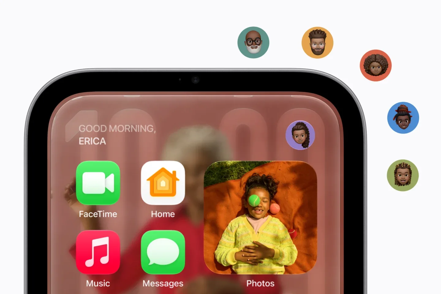 Apple HomeView official image illustrating recognition of individual household members