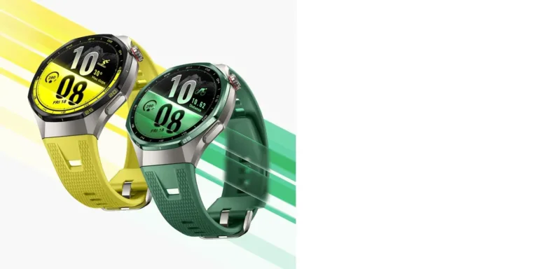 Huawei Watch GT 7 Pro watches with yellow and green straps