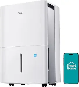Midea 50-pint dehumidifier with built-in pump.