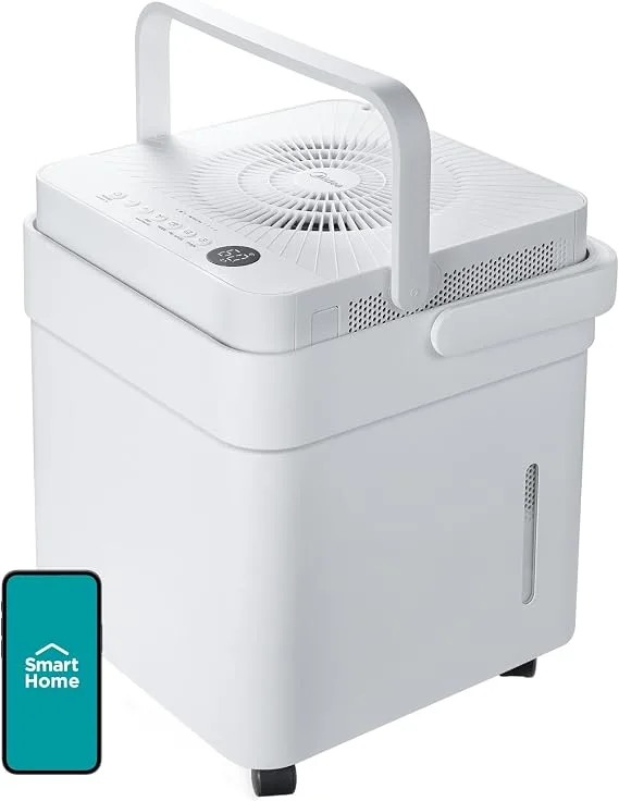 Midea Cube 35-pint dehumidifier with removable bucket.
