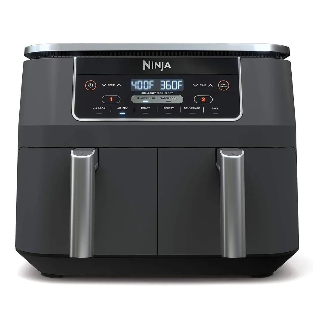 Ninja DZ201 review: grey Ninja Foodi DZ201 8-quart DualZone air fryer with two baskets