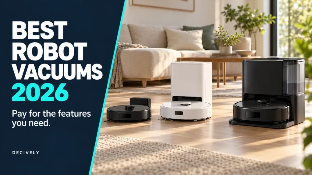 Best robot vacuum 2026 guide: conceptual robots with charging, auto-emptying and mop-cleaning docks