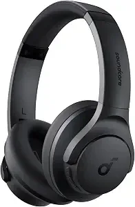 Black Soundcore Q20i over-ear headphones.