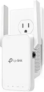TP-Link RE315 plug-in Wi-Fi range extender with two antennas.