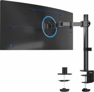VIVO STAND-V001 pole-mounted monitor arm with clamp and grommet mounting hardware